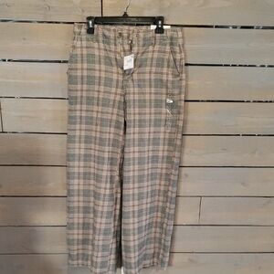 American Eagle Plaid Pants - Gray and Tan